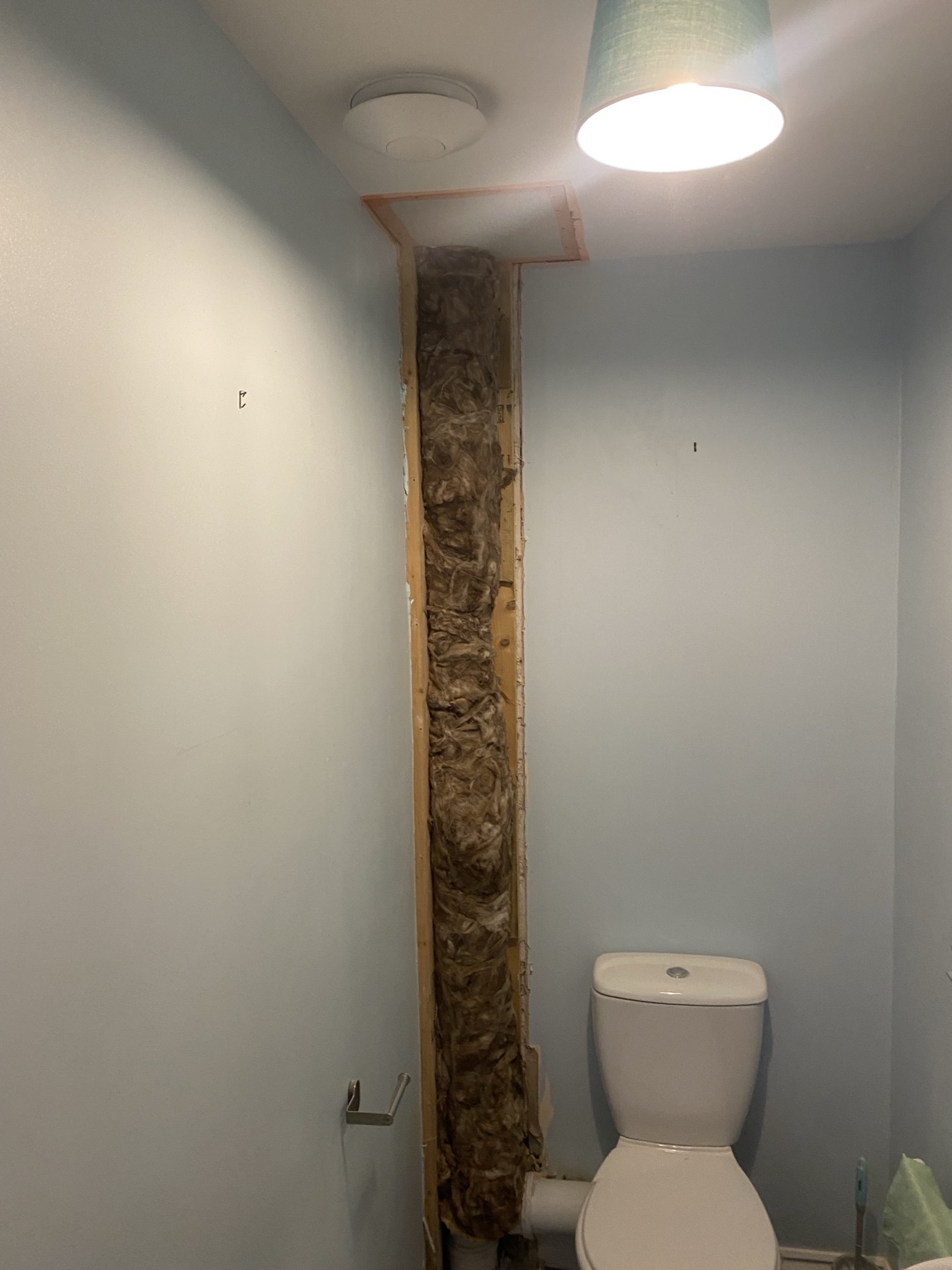 Exposed pipework before boxing in