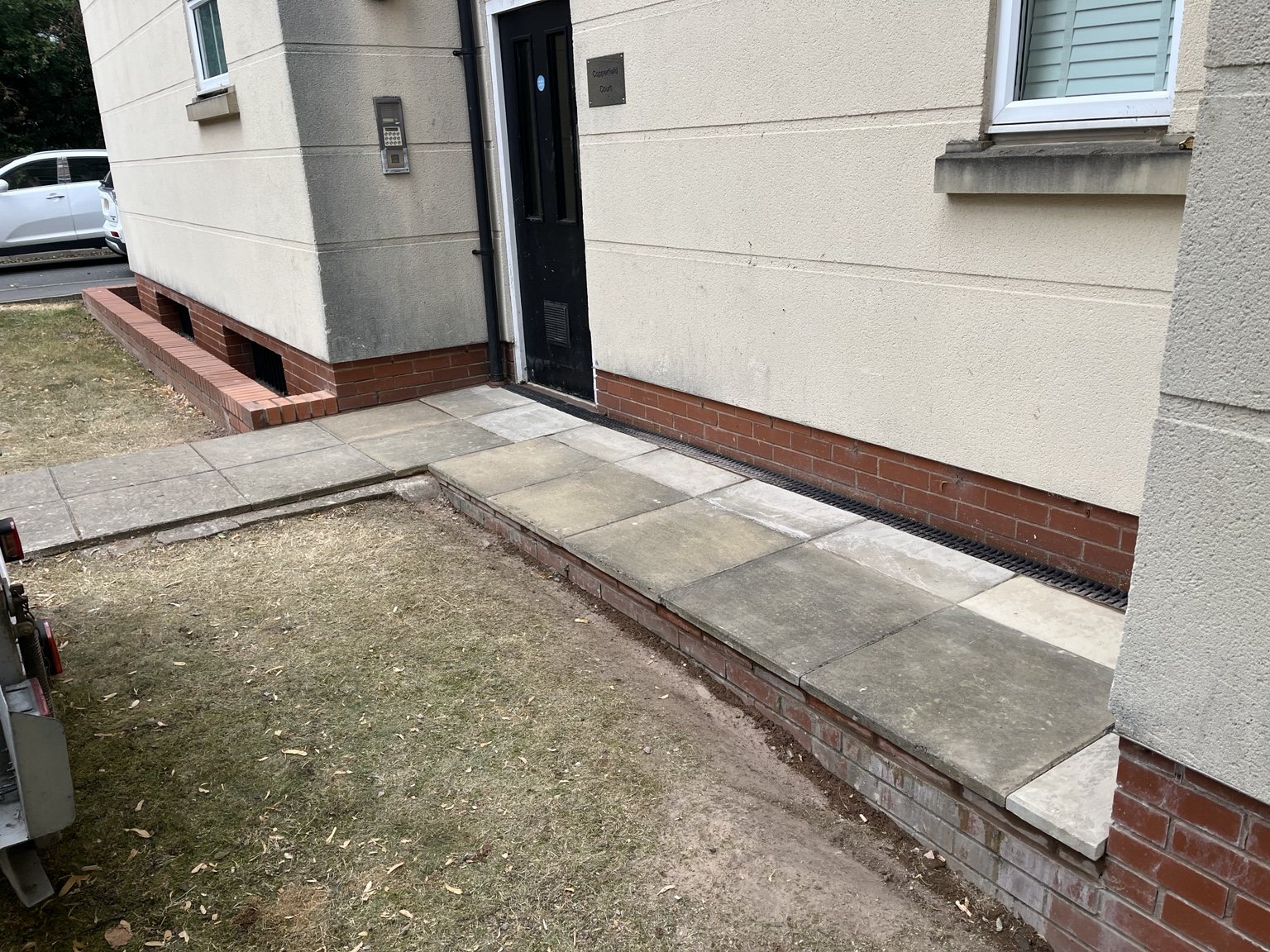 Entrance path after repair